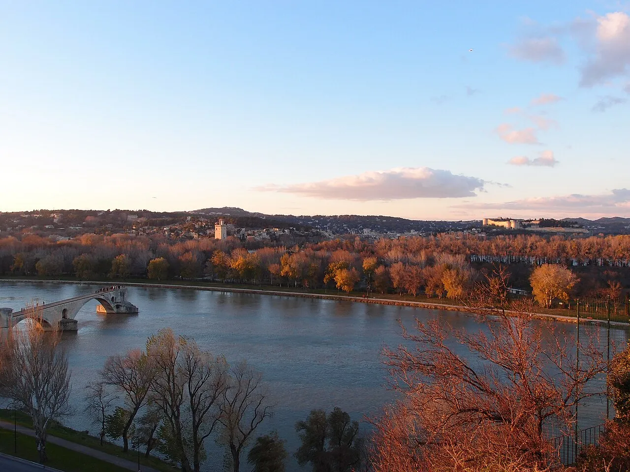 Sunset over Avignon's historic skyline