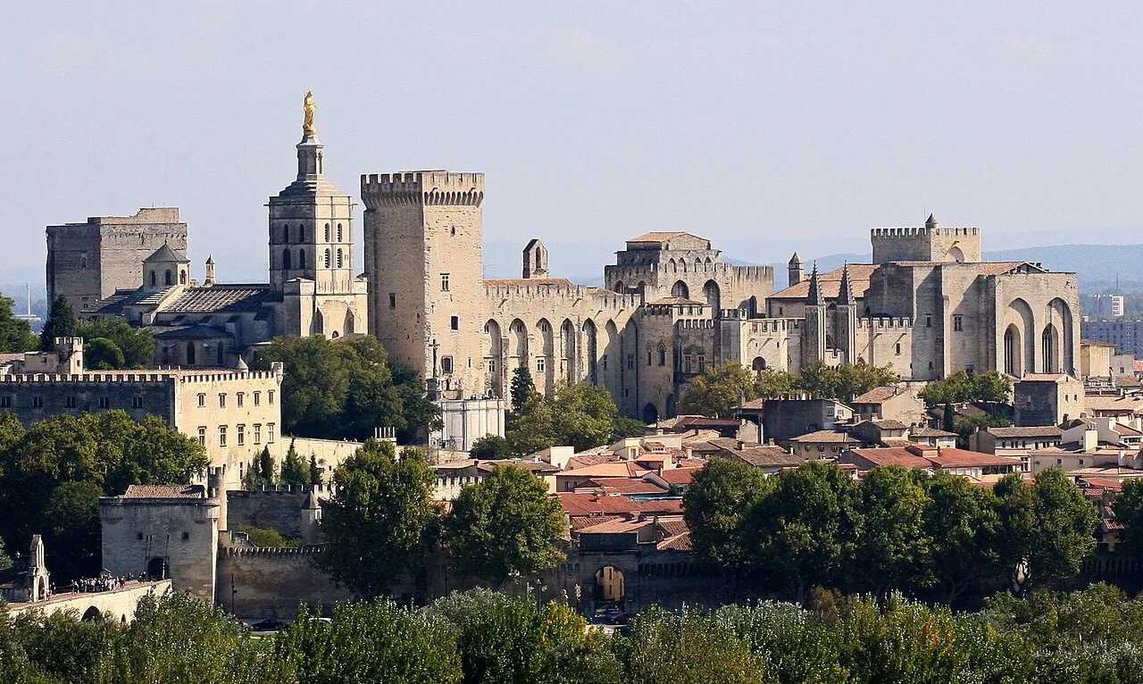 Vue sur le Palais des Papes à Avignon depuis la tour Philippe-le-Bel