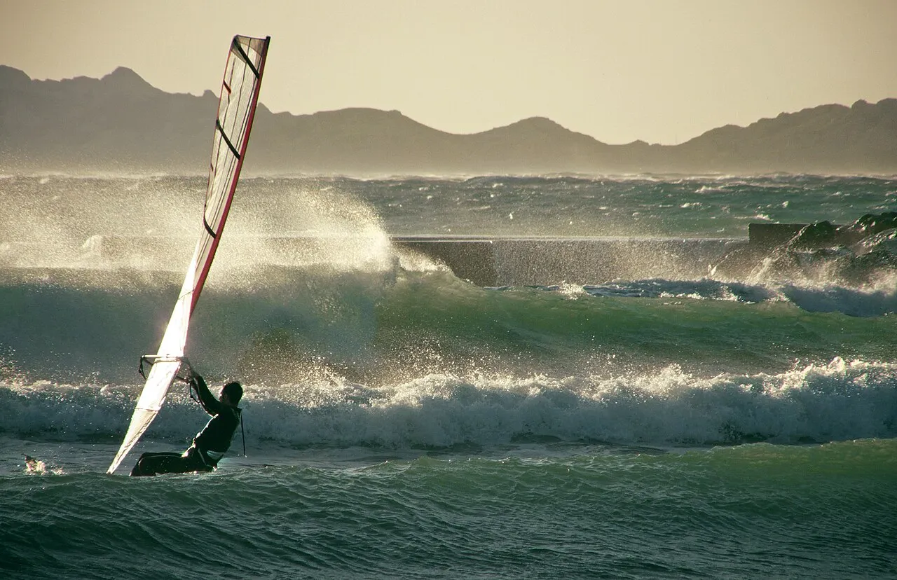 Mistral wind sweeping across the Prado beaches near Marseille