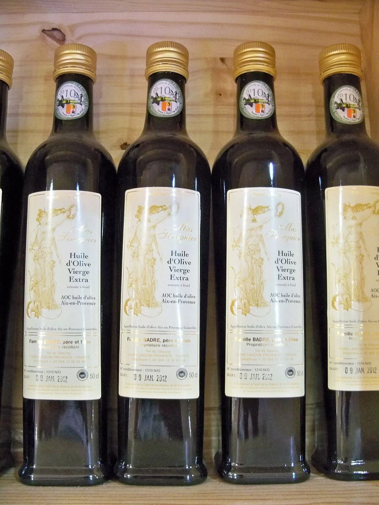Provence olive oil and olives in a Mediterranean landscape